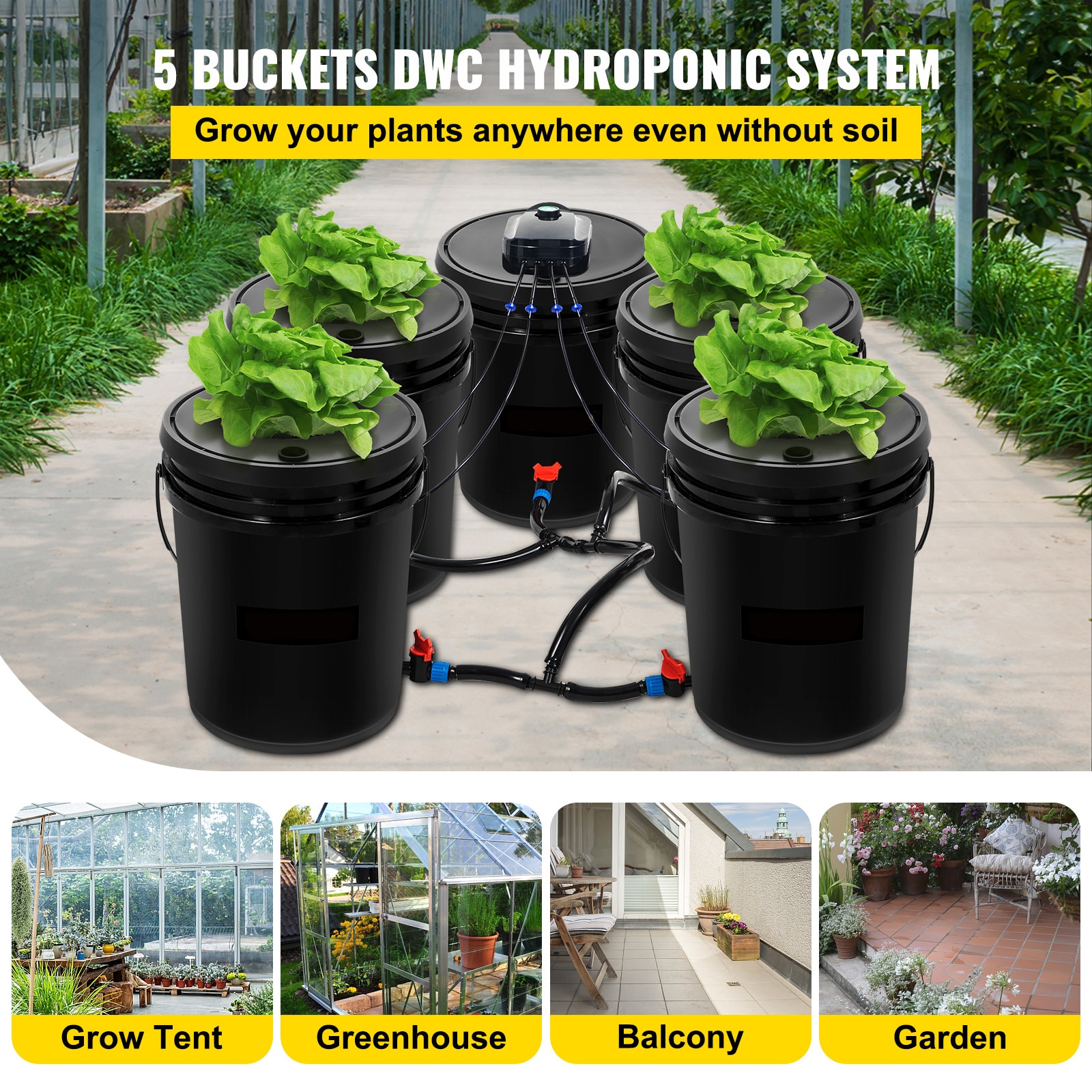 Deep Water Culture Hydroponic System With Pump And Air Stone_voghion.com